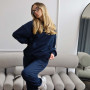 Худі тринитка Oversize  "Синій" 