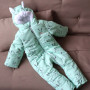 Зимовий комбінезон "SWEET HEART" зайчики салатові з вушками, 12м, 18м, 24м, 2T,3T від 0 до -30 