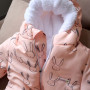 Зимовий комбінезон "SWEET HEART" зайчики персикові з вушками, 12,18,24м,2T,3T от 0 до -30 
