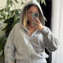 *Спортивний костюм з худі на замку (капюшон) та штанами джогерами  “Сірий меланж”