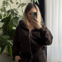 *Спортивний костюм з худі на замку (капюшон) та штанами джогерами  “Шоколад”