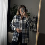 *Кашемірова жіноча тепла сорочка “Синя клітинка”