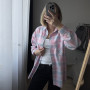 *Сорочка фланелева жіноча  “Блакитно-рожева”