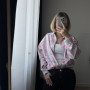 *Сорочка фланелева жіноча  “Блакитно-рожева”