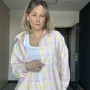 *Сорочка фланелева жіноча  “Рожево-жовта клітинка”