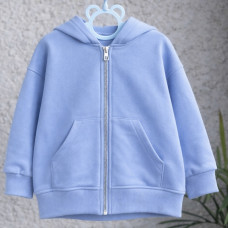 *Худі тринитка Oversize на змійці  з капюшоном "Блакитне"