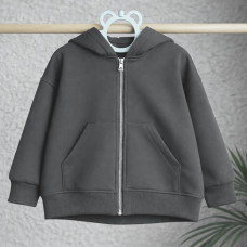 *Худі тринитка Oversize на змійці з капюшоном "Графіт"