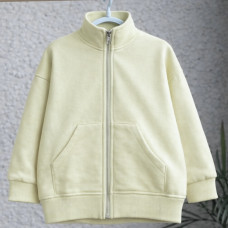 *Худі тринитка Oversize на змійці з коміром стійкою "Жовтий"  