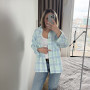 *Сорочка фланелева жіноча “М'ятно-блакитна клітинка”