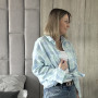 *Сорочка фланелева жіноча “М'ятно-блакитна клітинка”