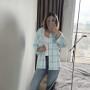 *Сорочка фланелева жіноча “М'ятно-блакитна клітинка”