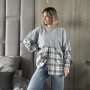 *Бавовняний світшот-сорочка з фланелі Oversize “Сіра клітинка”