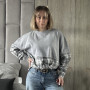 *Бавовняний світшот-сорочка з фланелі Oversize “Сіра клітинка”