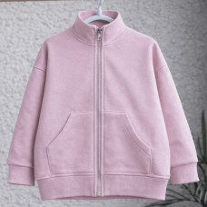 *Худі тринитка Oversize на змійці з коміром стійкою "Рожевий" 