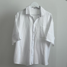 *Муслінова чоловіча сорочка (довгий/короткий рукав) “White”