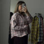 *Жіноча фланелева сорочка вкороченого крою  “Peach Sky”