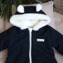 Стьоганий двошаровий хутряний комбінезон «Teddy Bear»  Navy blue  