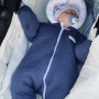 Стьоганий двошаровий хутряний комбінезон «Teddy Bear»  Navy blue  