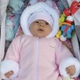 Стьоганий двошаровий хутряний комбінезон «Teddy Bear», рожевий
