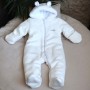 Стьоганий двошаровий хутряний комбінезон «Teddy Bear» молоко 