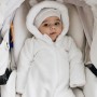Стьоганий двошаровий хутряний комбінезон «Teddy Bear» молоко 
