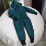 Ромпер з начісом, з капюшоном  "Jumpsuits"  малахіт 