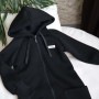 Ромпер з начісом, з капюшоном  "Jumpsuits"  чорний 