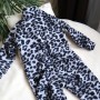Ромпер полар фліс воротнік стійка  "Jumpsuits" сірий леопард 