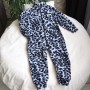 Ромпер полар фліс воротнік стійка  "Jumpsuits" сірий леопард 