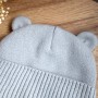 Шапочка в'язана демі на підкладці хб "Baby bear" туман 