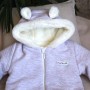 Стьоганий двошаровий хутряний комбінезон «Teddy Bear», капучіно меланж 
