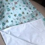 Непромокаюча пеленка з натуральної бавовни "Автопарк на блакитному"  100*160 