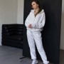 Спортивний костюм з худі на замку (капюшон) та штанами джогерами  “Молоко”