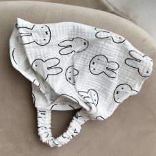 Косинка-бандана муслінова, зайчики на білому